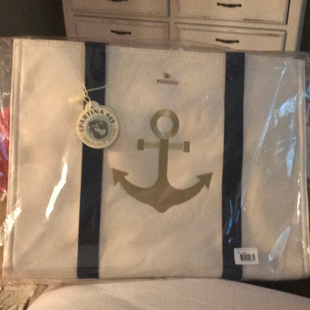Spartina 449 Carry All Tote Cream Anchor